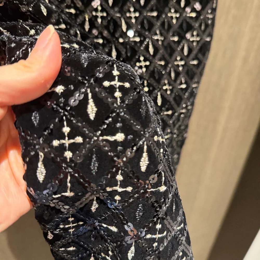 NADINE MERABI Black Sequin Jumpsuit - Picture 6 of 16